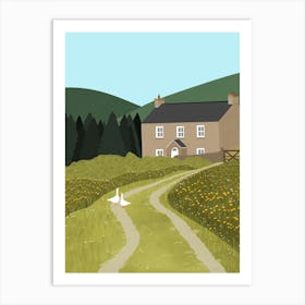 Country House with Geese Art Print