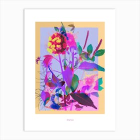 Statice 3 Neon Flower Collage Poster Art Print
