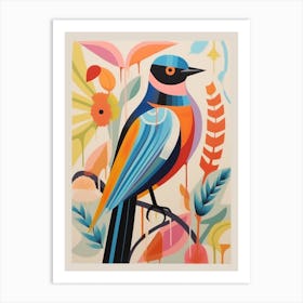 Colourful Scandi Bird Barn Swallow 1 Art Print