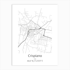 Crispiano,Italy Minimalist Map Art Print