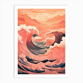 Waves Abstract Geometric Illustration 14 Art Print