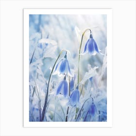 Frosty Botanical Bluebell 2 Art Print