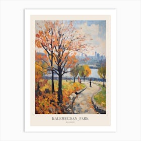 Autumn City Park Painting Kalemegdan Park Belgrade Serbia 3 Poster Art Print