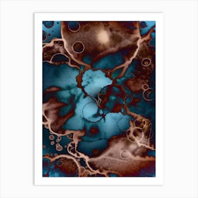 Watercolor Abstraction Blue Indigo 2 Art Print