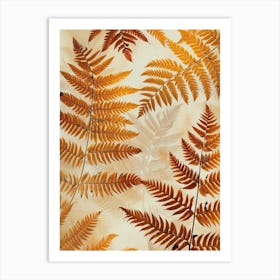 Pattern Poster Autumn Fern 1 Art Print