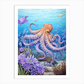 Octopus Exploring Surroundings 5 Art Print