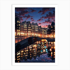 Amsterdam At Night 3 Art Print