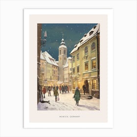 Vintage Winter Poster Munich Germany 5 Art Print