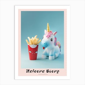 Toy Unicorn Eating Fries Poster Art Print