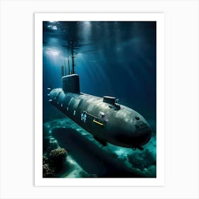 Submarine In The Ocean 1 Art Print