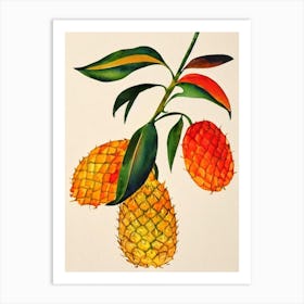 Pineapple 1 Watercolour Fruit Painting Fruit Art Print