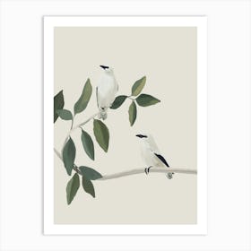 Minimalist Birds On Branch 3 Art Print