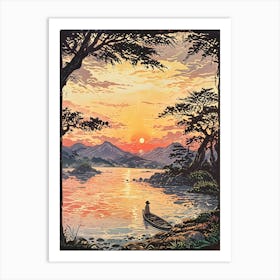 Sunset On The Lake 2 Art Print