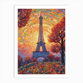 Eiffel Tower Paris France Paul Signac Style 6 Art Print