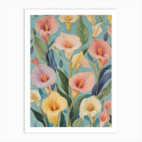 Calla Lilies In Pastel Colours Art Print