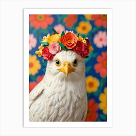 Eagle With Flower Crown Art Print