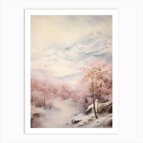 Dreamy Winter Painting Pyrnes National Park France 2 Art Print