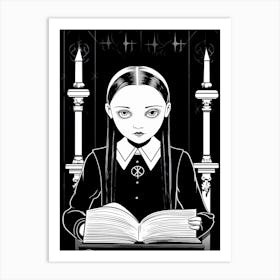 Wednesday Addams Line Art Fan Art Art Print