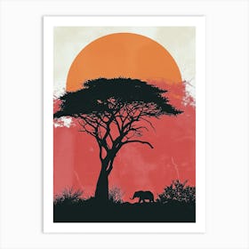 African Sunset Art Print