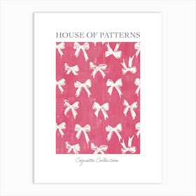 Pink And White Bows 1 Pattern Poster Art Print