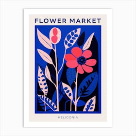 Blue Flower Market Poster Heliconia 1 Art Print