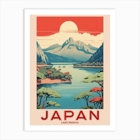 Lake Mashu, Visit Japan Vintage Travel Art 3 Art Print