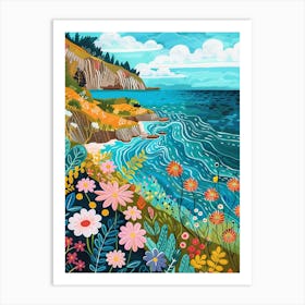 Flowers By The Coast Art Print