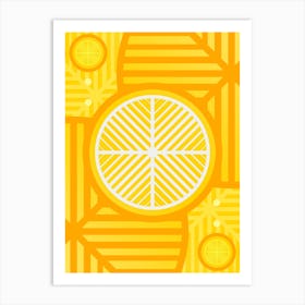 Geometric Abstract Glyph in Happy Yellow and Orange n.0070 Art Print