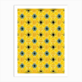 Yellow And Blue Pattern Art Print