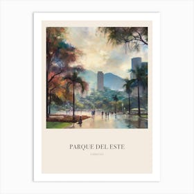 Parque Del Este Caracas Venezuela Vintage Cezanne Inspired Poster Art Print