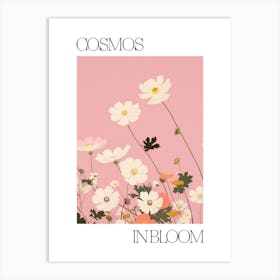 Cosmos In Bloom Flowers Bold Illustration 4 Art Print