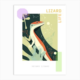 Skinks Lizard Abstract Modern Illustration 4 Poster Art Print