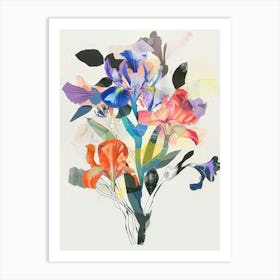 Iris 1 Collage Flower Bouquet Art Print