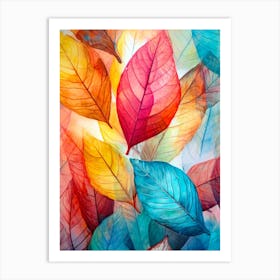 Colorful Autumn Leaves Art nature Art Print