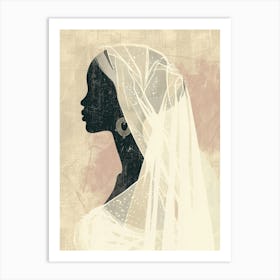 Silhouette Of A Bride Art Print