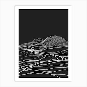 Creag Meagaidh Mountain Line Drawing 2 Art Print