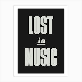 Black Lost In Music Art Print