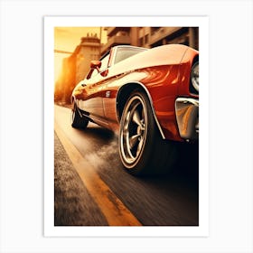 American Muscle Car In The City 004 Art Print