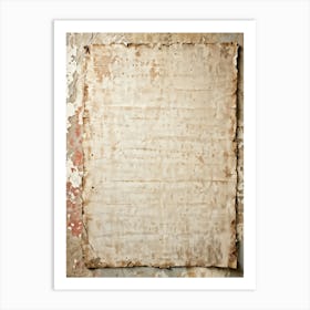 Ancient Weathered Sheet Of Old Canvas Resting On A Vintage Wall Clean And Empty With A Seamless P (1) Art Print