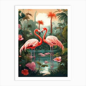 Flamingo Fun 9 Art Print