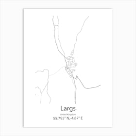 Largs,United Kingdom Minimalist Map Affiche