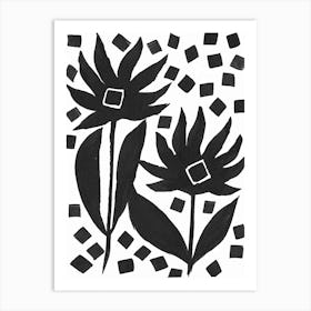 Monochrome Floral 2 of 2 Art Print