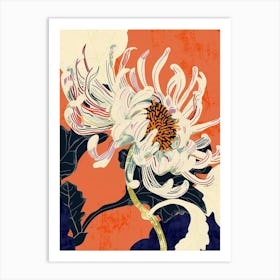 Colourful Flower Illustration Chrysanthemum 2 Art Print