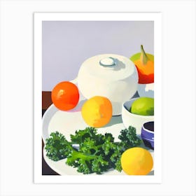 Kale Tablescape vegetable Art Print