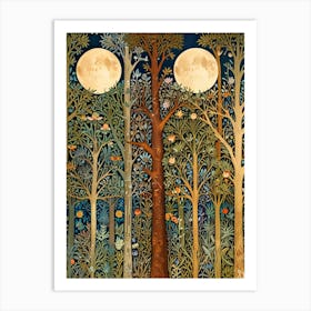 William Morris Print Moonlight In The Forest Art Print