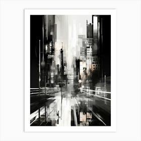 Urban Pulse Abstract Black And White 7 Art Print