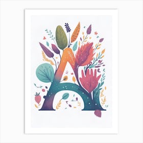 Colorful Letter A Illustration 125 Art Print