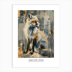 Arctic Fox Precisionist Illustration 2 Poster Art Print