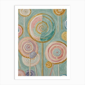 Lollipops In Pastel Art Print