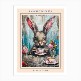 Kitsch Cute Animal Tea Party 3 Poster Art Print